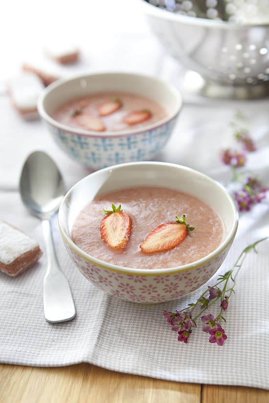 Soupe rhubarbe fraises