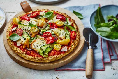 Pizza aux légumes grillés et scamorza (pâte au chou-fleur)