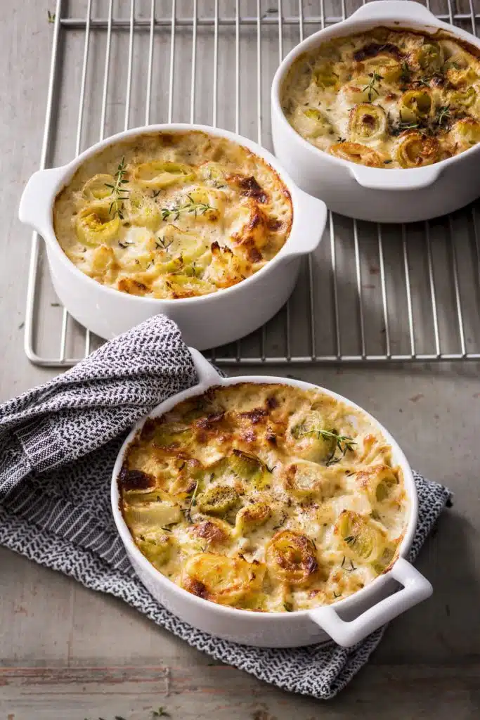 Gratin de poireaux au parmesan