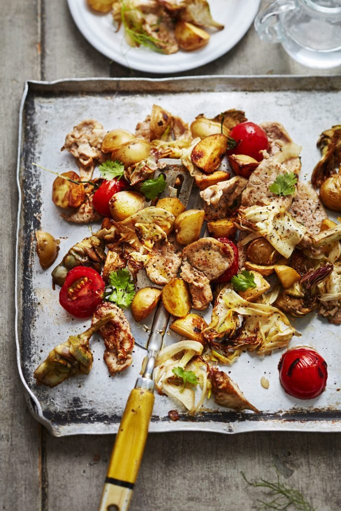  Sauté de porc mariné et légumes à la plancha