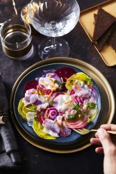 Carpaccio betterave noix Saint-Jacques