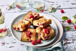 Brownie framboises chocolat blanc