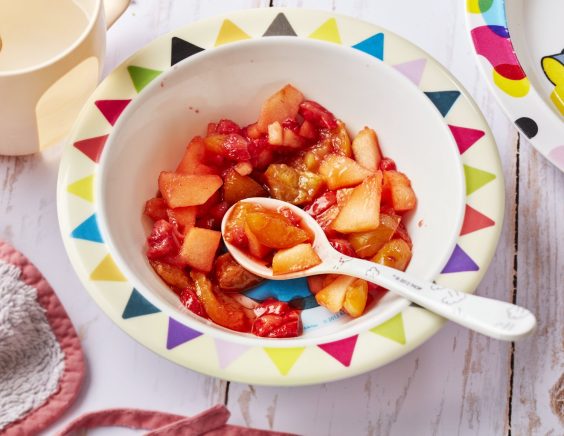 Compote prune, fraise pomme