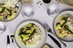 Blanquette de saumon aux pointes d'asperges