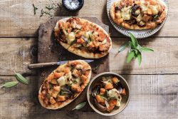 Pizzettes aux légumes rotis